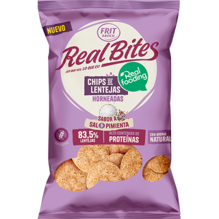 CHIPS DE LENTEJA "REAL BITES" REAL FOODING SAL Y PIMIENTA